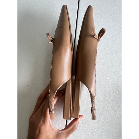 4 for $10 H&M Vegan Leather sling Back flat shoe in nude 6 EUC - Picture 6 of 7